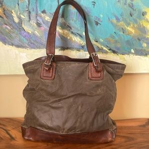 Moore and Giles wax canvas/leather bag